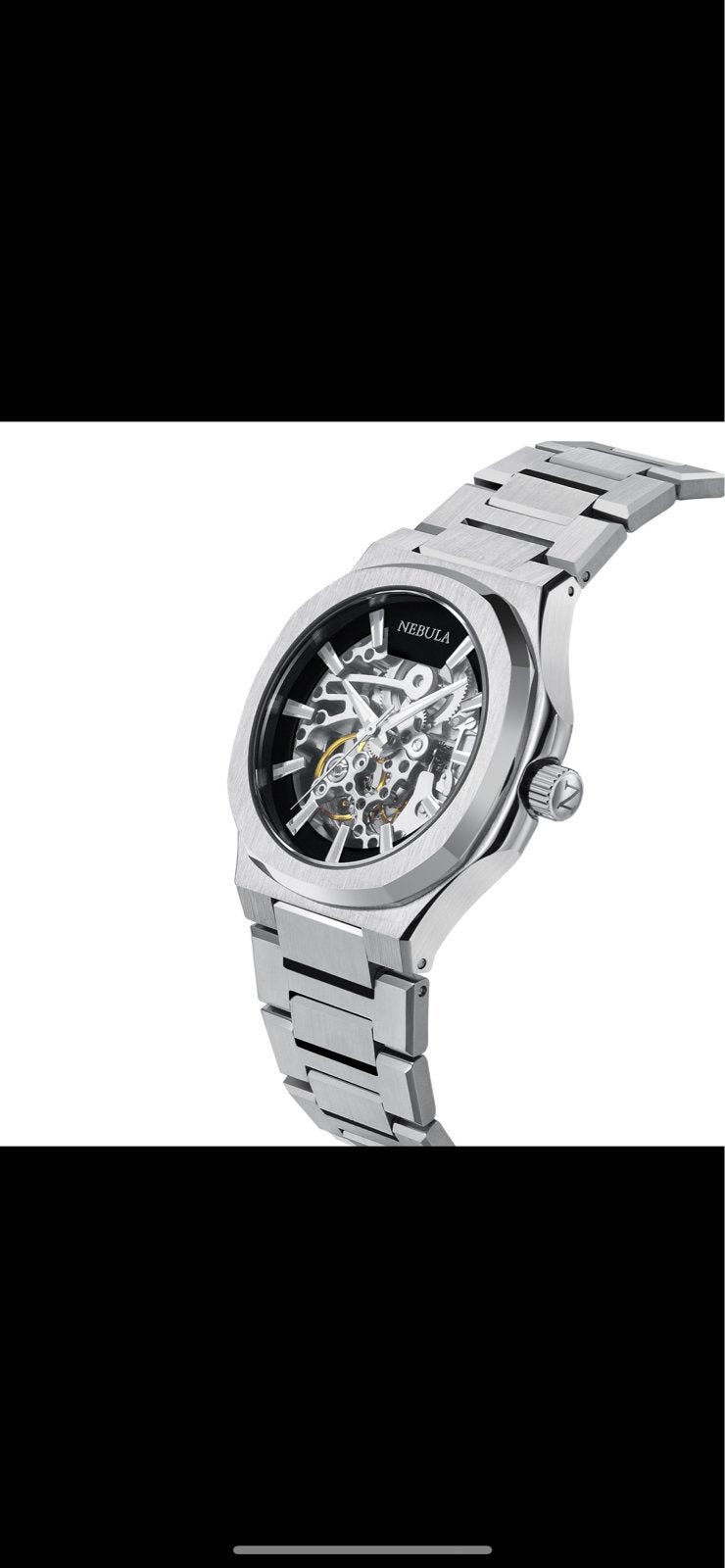 Nebula Automatisch Horloge - Nieuw! - Mechanisch- saffier, Leer, Staal, Polshorloge, Nieuw