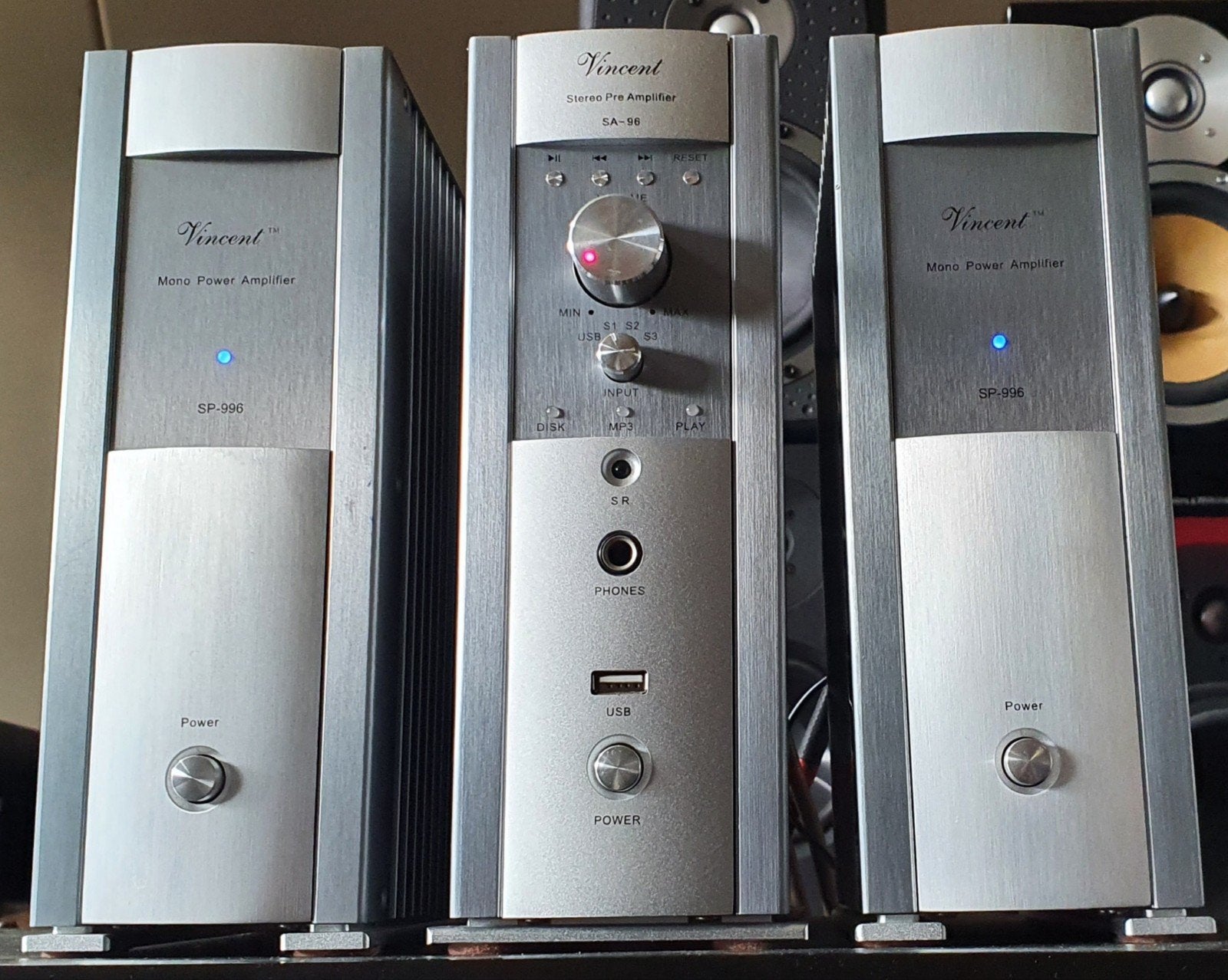 Vincent SA96 pre amp SP996 monos 2x150w,AB+garantie,izgst, Overige merken, Gebruikt, Vincent, Nvt