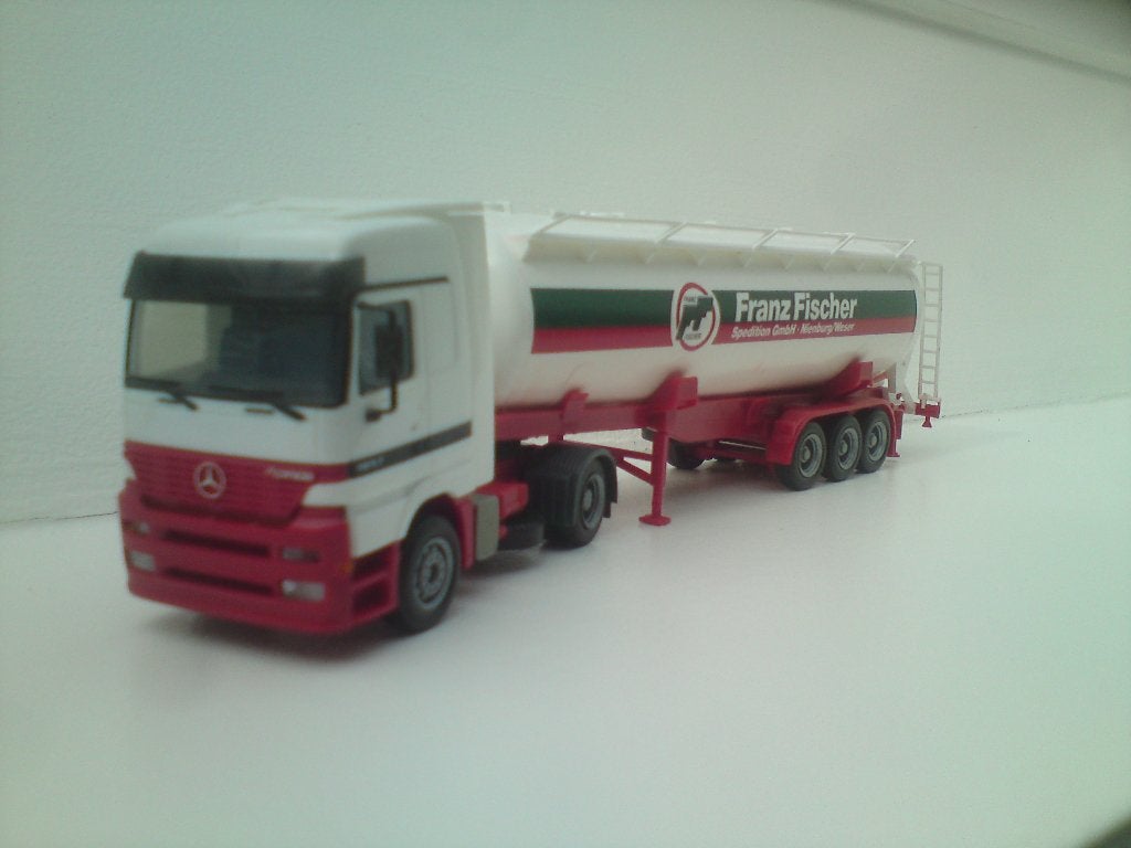 Herpa Mercedes Actros silotrailer Franz Fischer, Ophalen of Verzenden, Gebruikt, Bus of Vrachtwagen, Herpa
