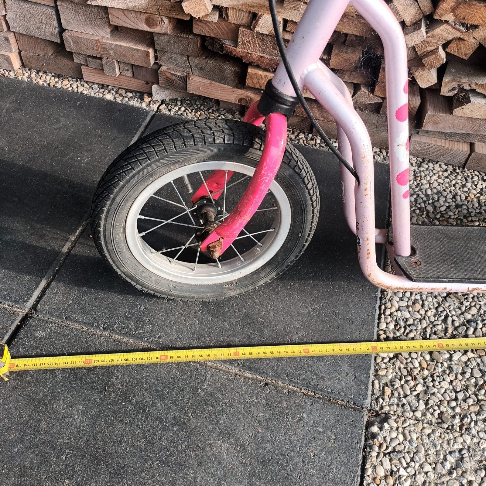 Roze kinderstep met luchtbanden, Ophalen of Verzenden