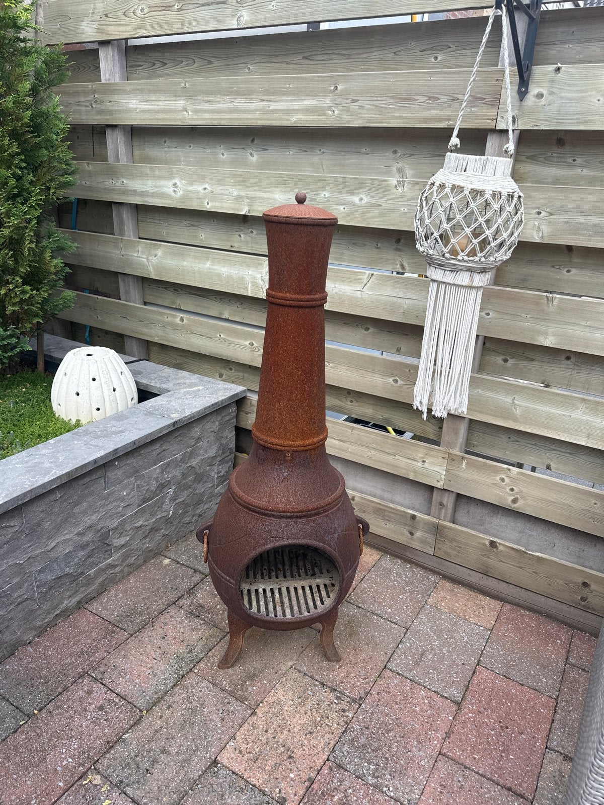 Gietijzeren houtkachel - 120 cm hoog, Tuin en Terras, Tuinhaarden, Ophalen, Gebruikt