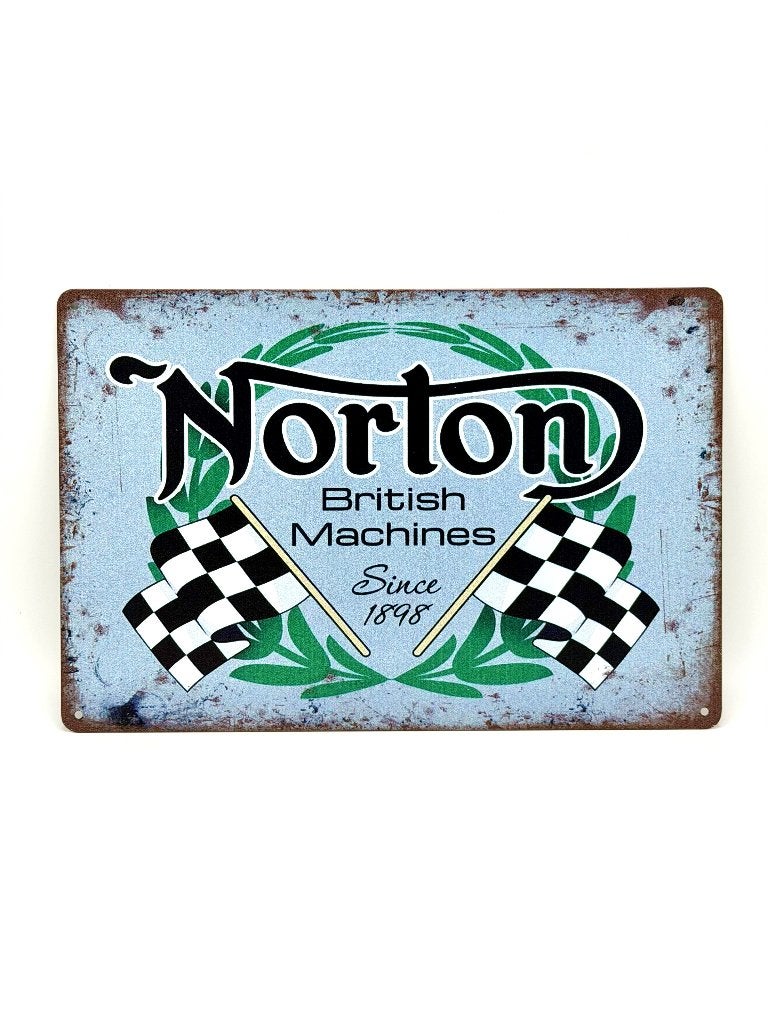Norton motorcycle bord | 20x30cm | Commando, Verzamelen, Merken en Reclamevoorwerpen, Verzenden, Nieuw, Reclamebord