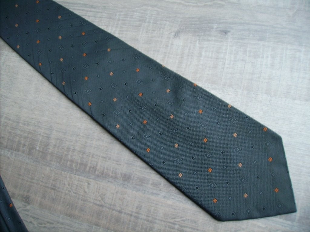 stropdas donkergrijs + oranje, Ophalen of Verzenden, Zo goed als nieuw, Grijs