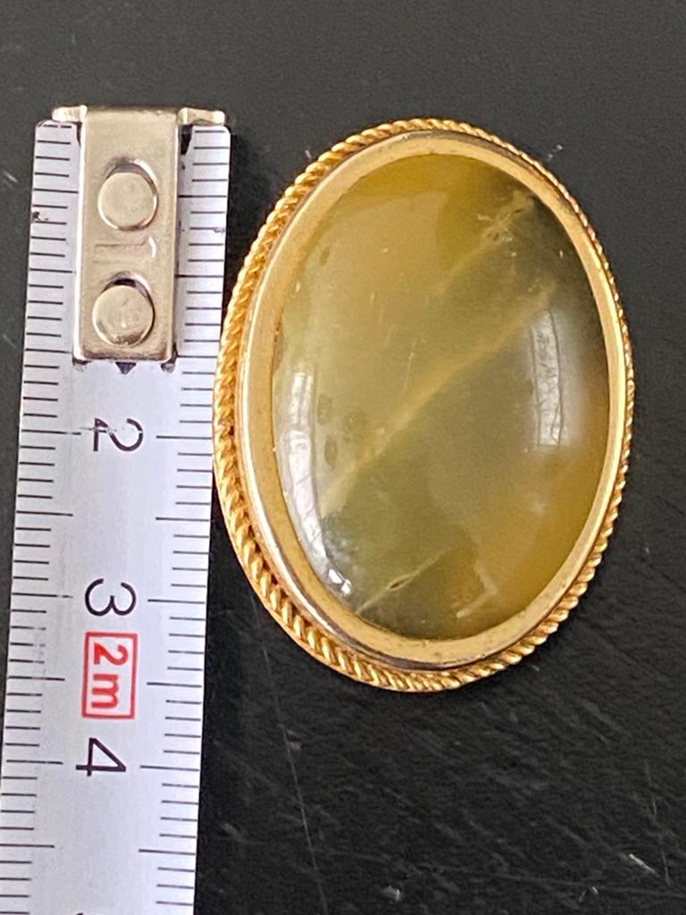 Vintage butterscotch amber edelsteen broche, Ophalen of Verzenden, Zo goed als nieuw, Overige materialen