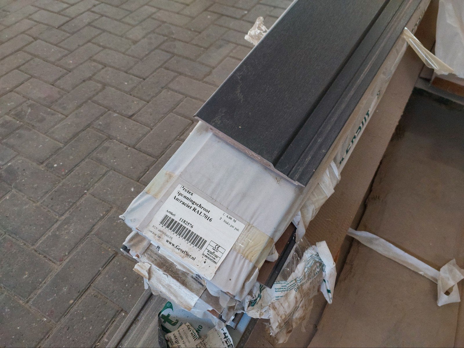 7x Protex sponningschroot antraciet RAL 7016 6 meter, Ophalen, Nieuw, 250 cm of meer, Planken