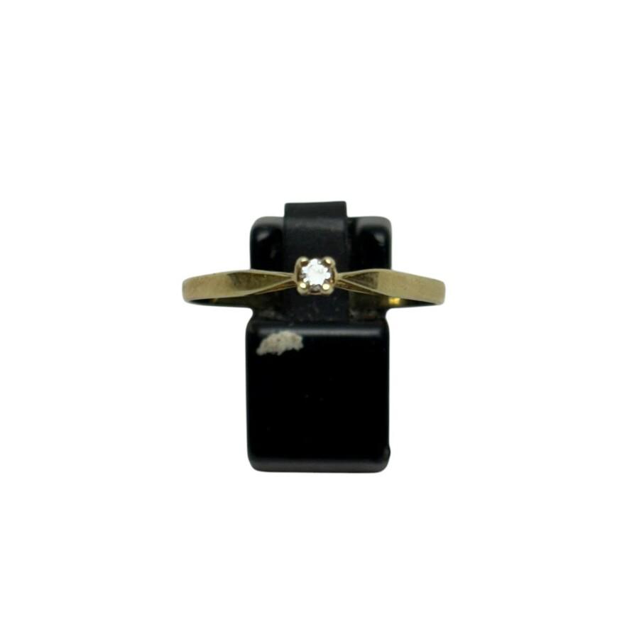 Prachtige 14 karaat gouden ring met diamant, Ophalen of Verzenden, Dame, Goud, Kleiner dan 17