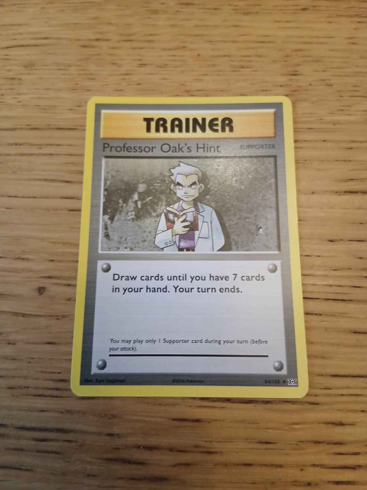 Pokémon TCG: Professor Oak's Hint Trainer Kaart, Ophalen of Verzenden, Gebruikt, Losse kaart