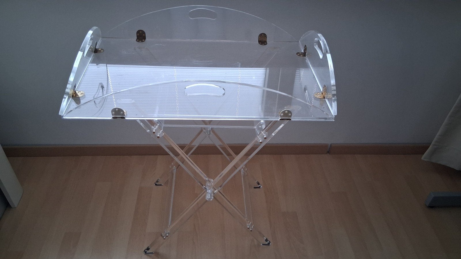 Butlertray glazen bijzettafel, Ophalen, Gebruikt