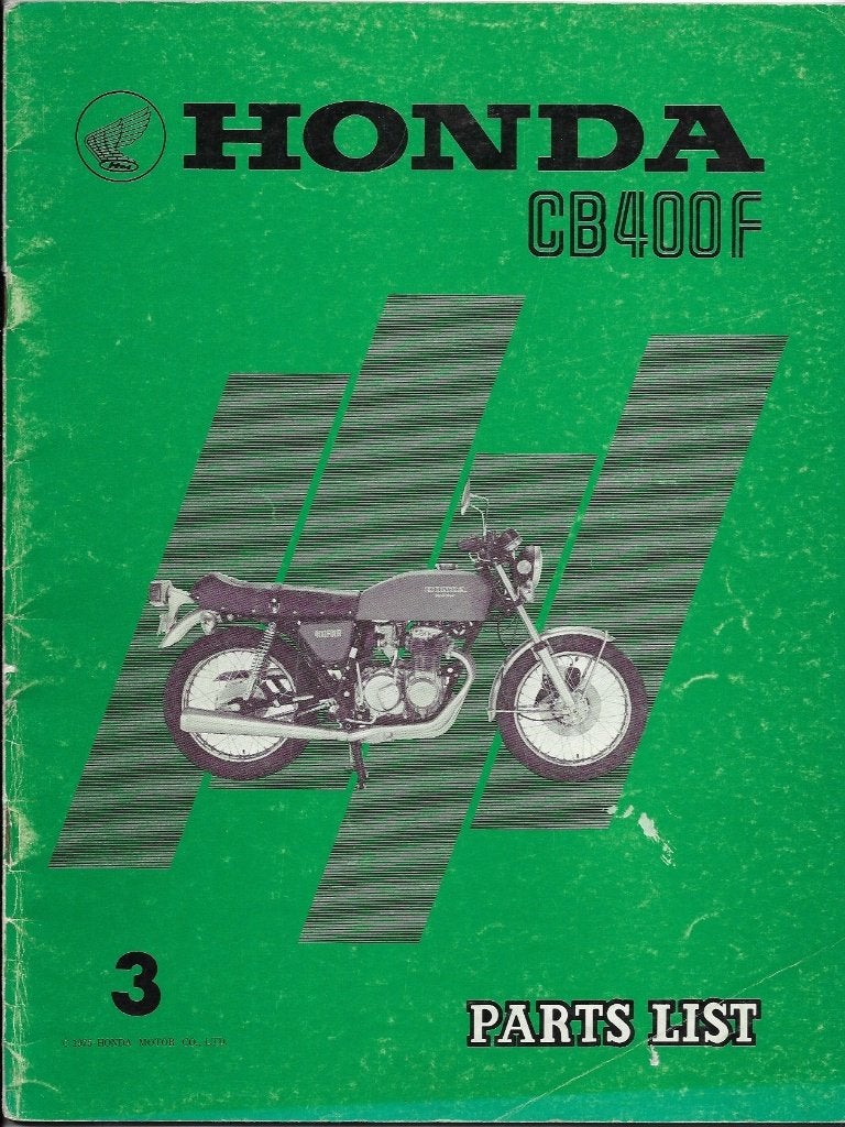 Honda CB400 F Parts List (4867z), Ophalen of Verzenden, Honda
