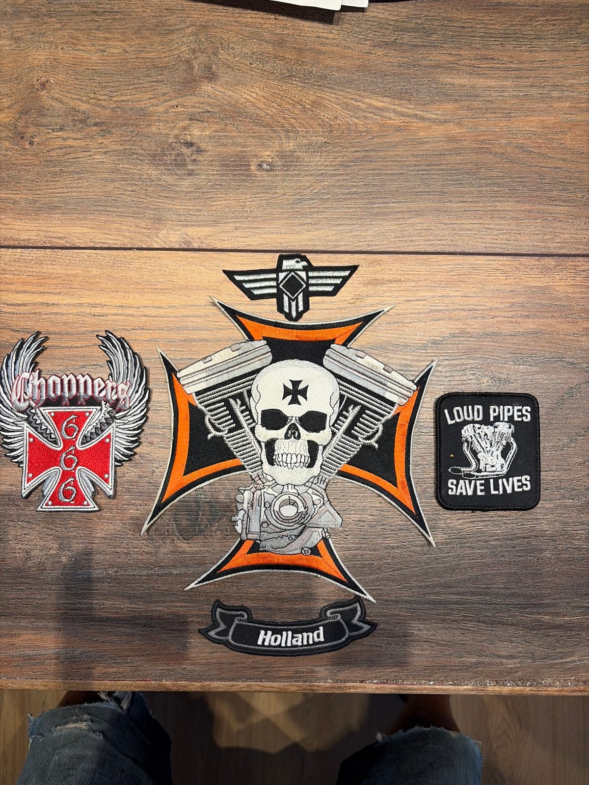 Motorfiets Patches Set - Choppers, Skull, Holland, Ophalen of Verzenden