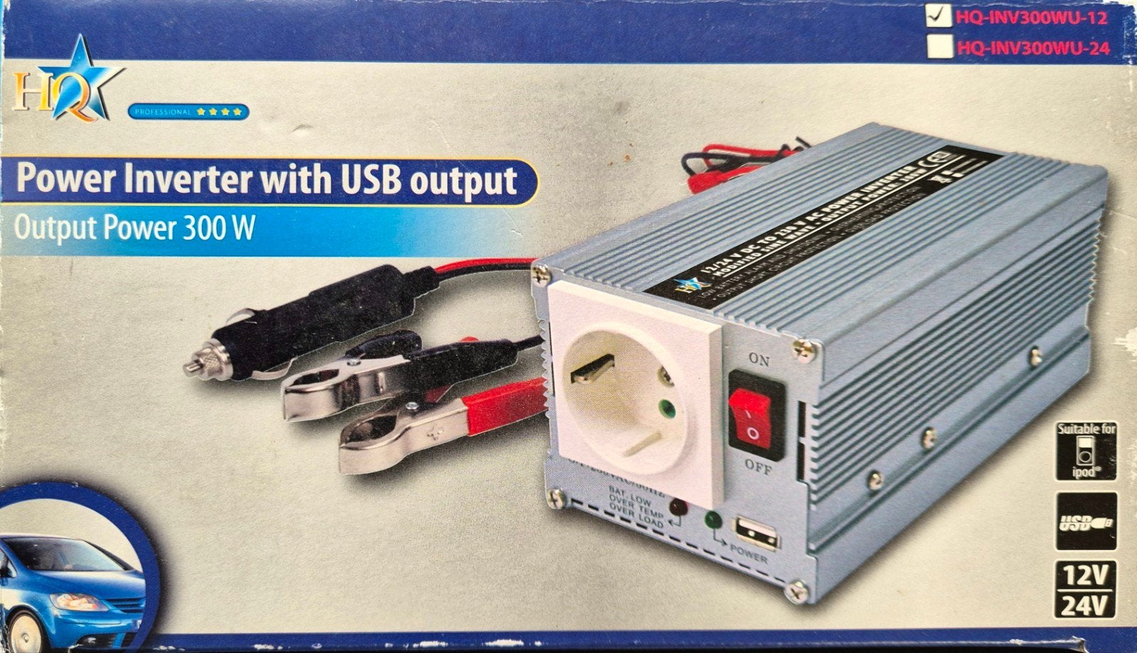 12V - 230V OMVORMER 300W, Ophalen of Verzenden, Nieuw