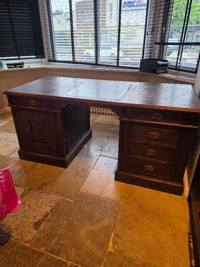 Antiek directiebureau | Massief eiken | €400, Antiek en Kunst, Ophalen