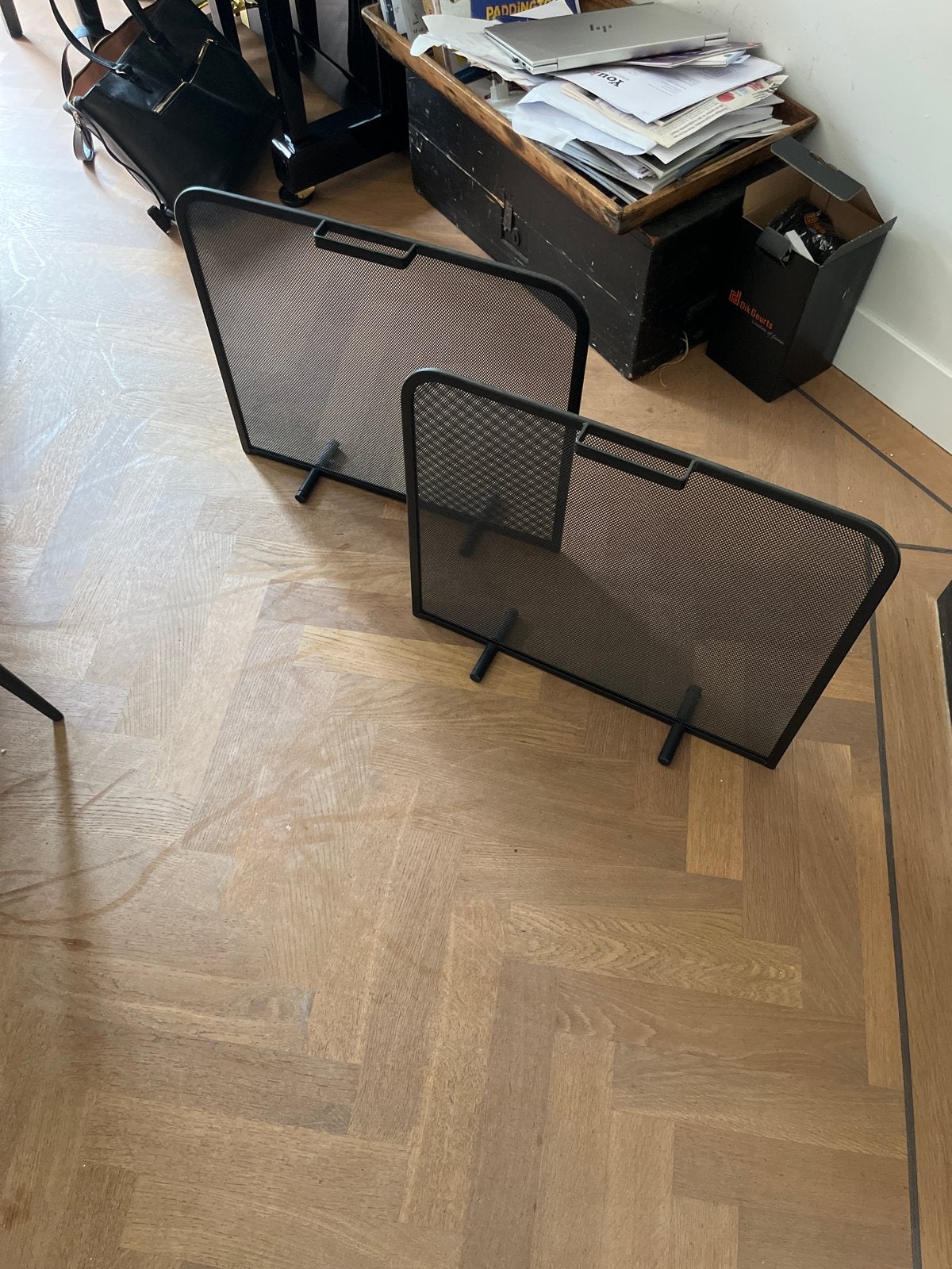 Set van 2 moderne open haard schermen, Ophalen, Gebruikt, Vrijstaande haard, Overige soorten