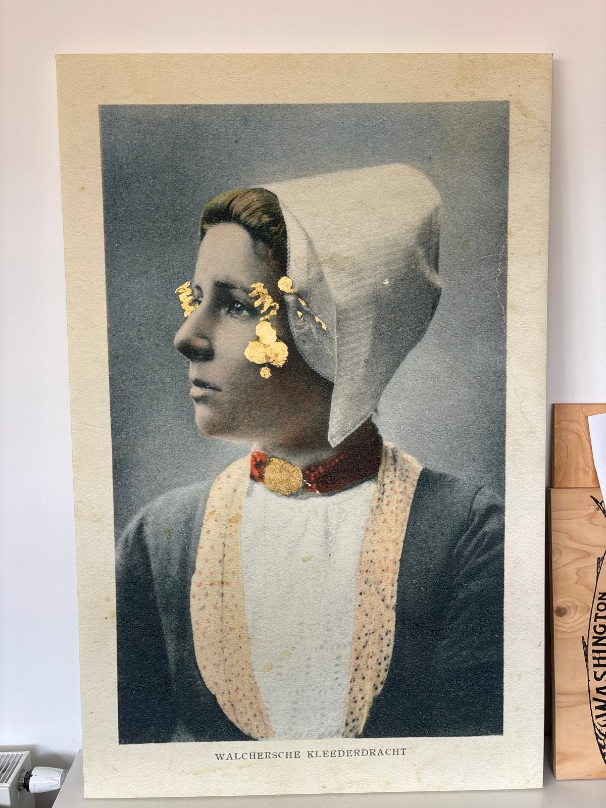 Schilderij van hollandsesier, Ophalen, Handgeschilderd, Gemengde techniek, Portret