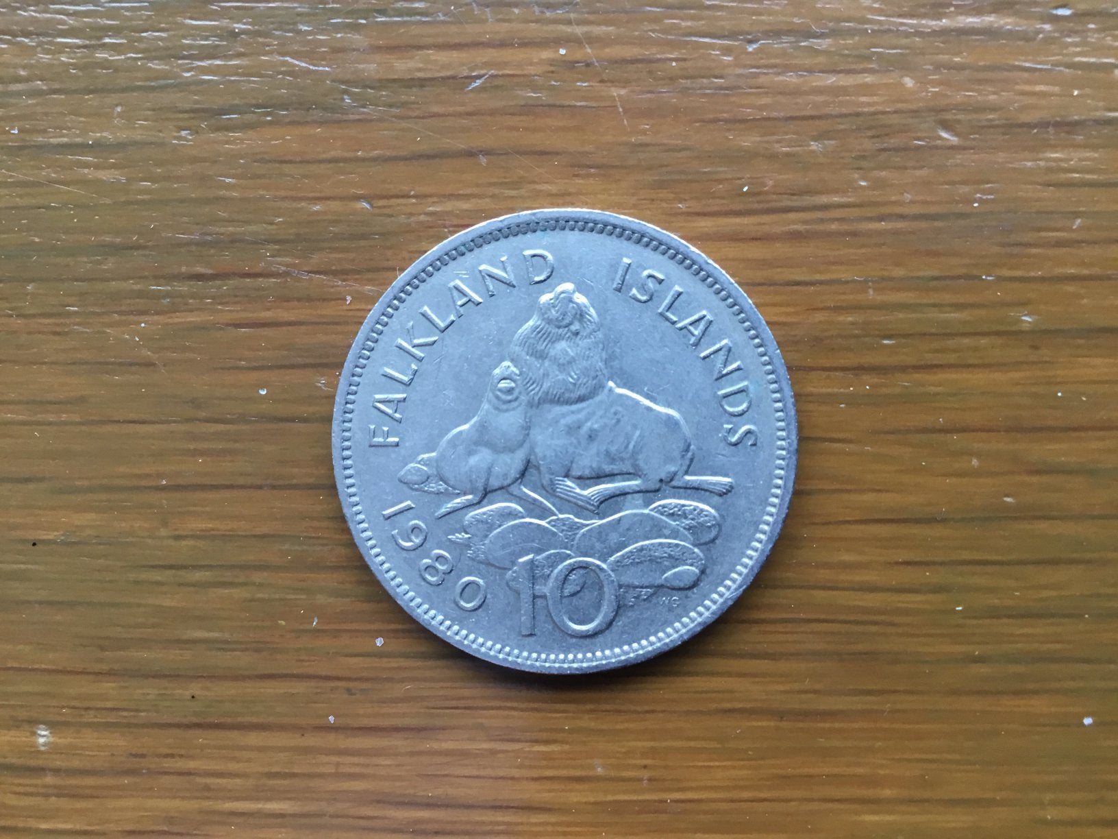 Munt Falkland Eilanden 10 pence 1980 Elizabeth II, Ophalen of Verzenden