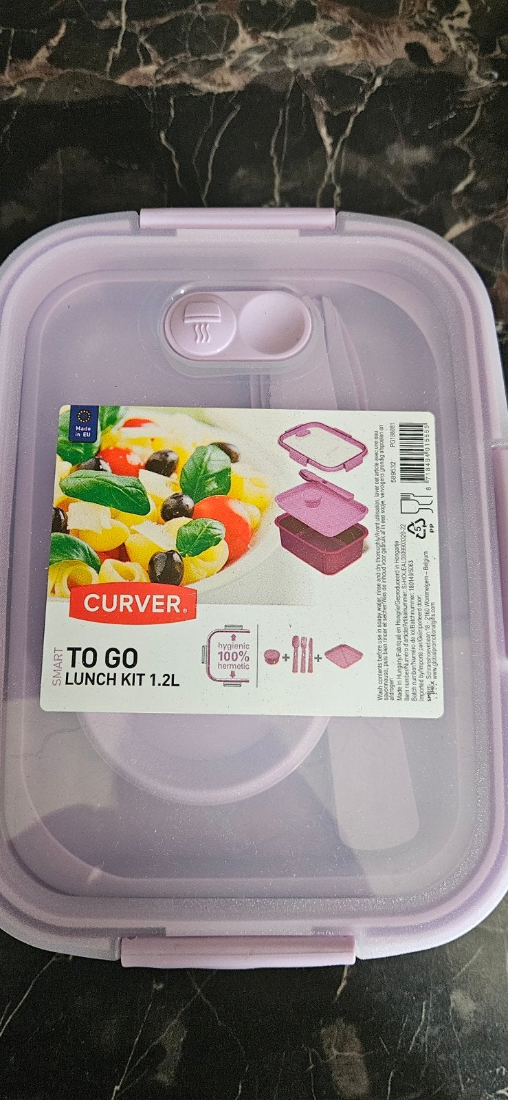 ** Nieuwe broodtrommel: Curver Smart To Go Lunch Kit 1.2L**, Paars, Kunststof, Nieuw, Ophalen of Verzenden