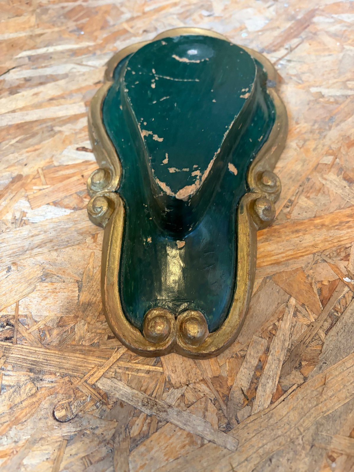 Vintage Houten Wanddecoratie Groen Goud / Efteling stijl, Ophalen of Verzenden