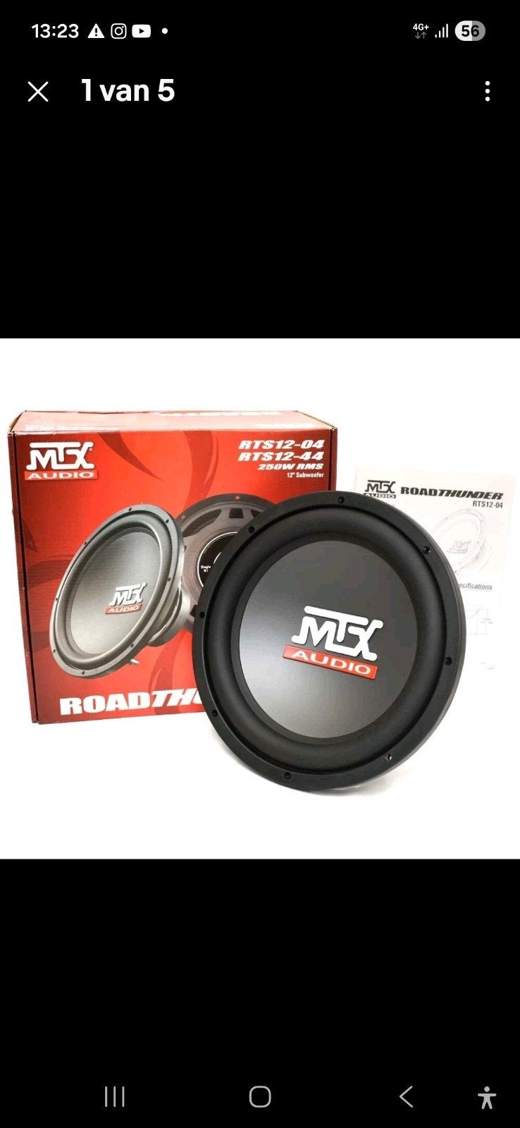 MTX Audio Roadthunder RTS12-04 Subwoofer 250W RMS, Subwoofer, Nieuw, Ophalen of Verzenden, 150 watt of meer