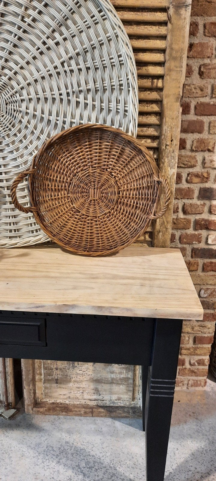riet rotan dienblad schaal met handvaten!, Ophalen of Verzenden