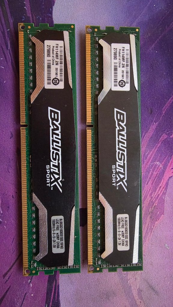 Crucial ballistix sport 8GB DDR3 RAM geheugen, DDR3, Ophalen of Verzenden, Zo goed als nieuw, Desktop
