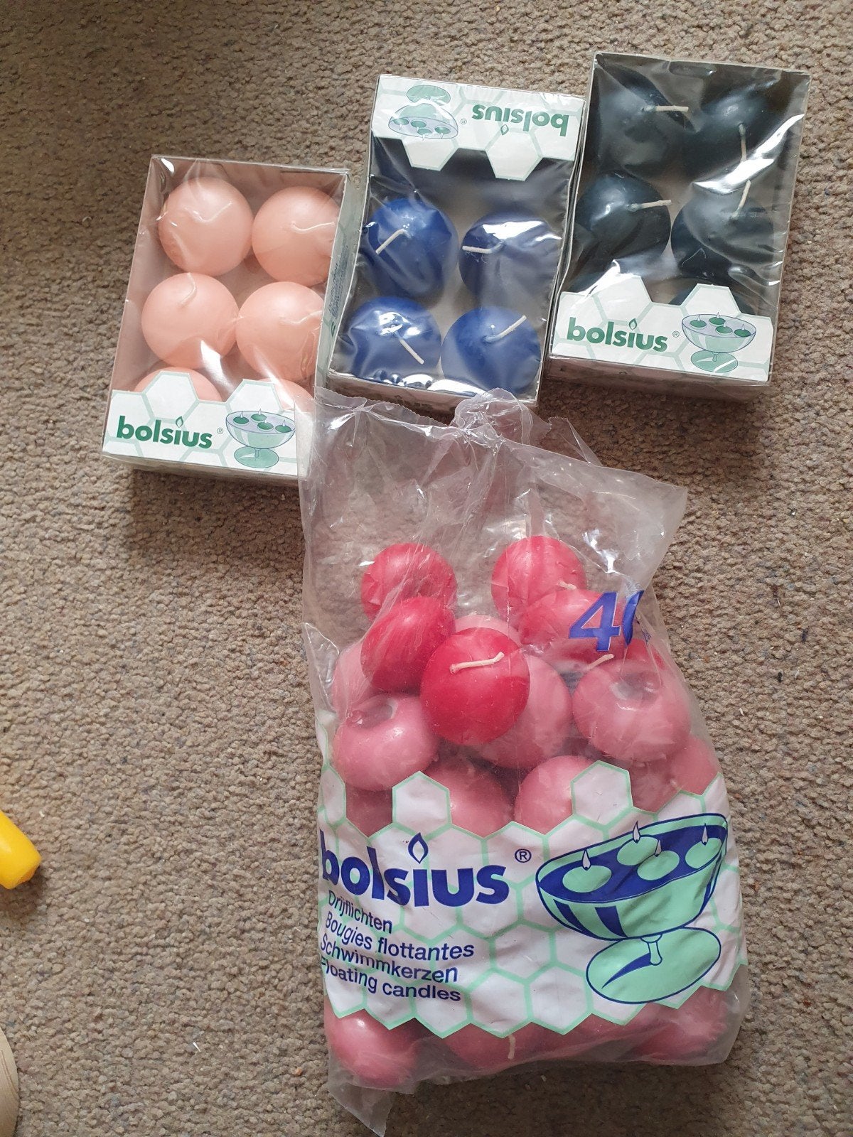 Bolsius Drijfkaarsen - Nieuw (3 sets + zak), Huis en Inrichting, Ophalen, Meerkleurig, Overige merken, Kaars