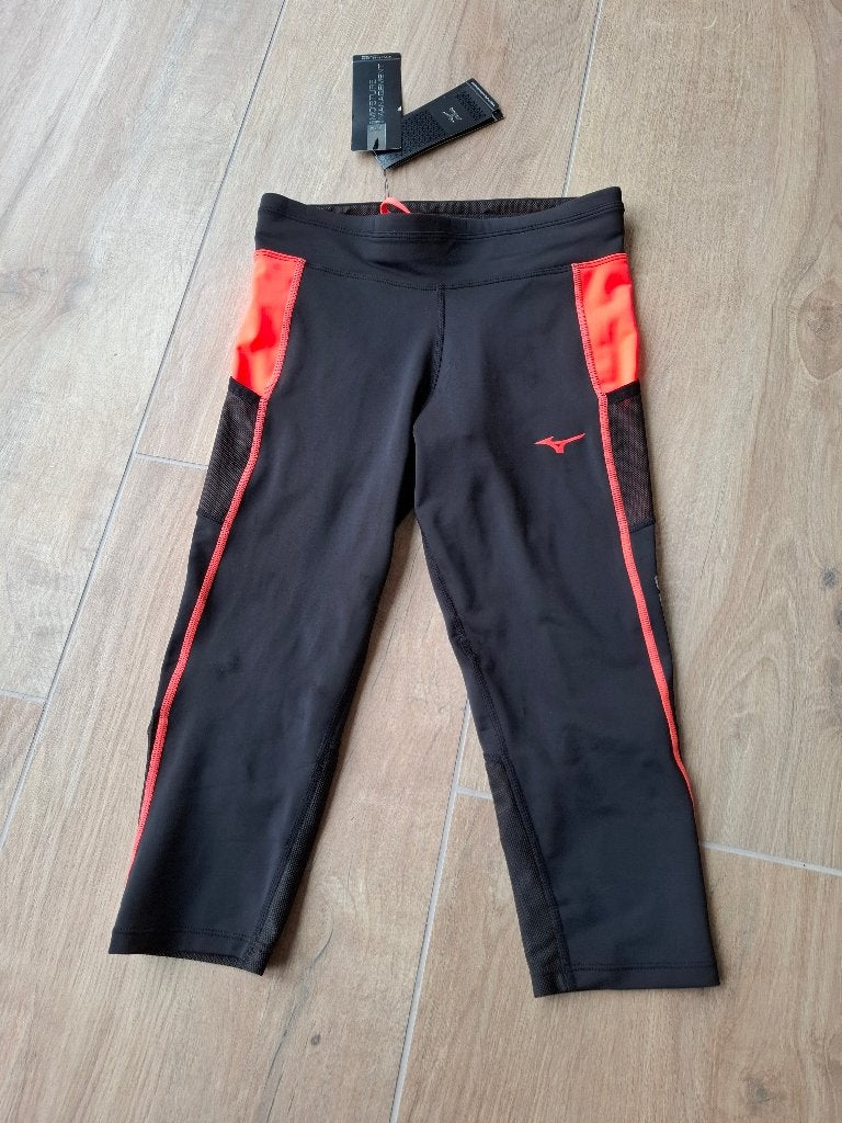 Mizuno BG3000 3/4 Tight - zwart / fiery coral - mt S – nieuw, Zwart, Nieuw, Ophalen of Verzenden, Hardlopen of Fietsen