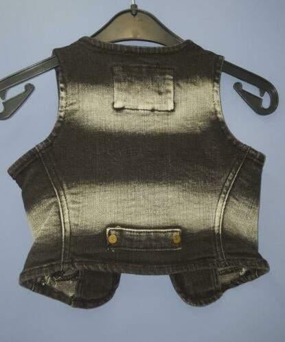 Like Flo gilet topje nieuw zwart/grijs denim mt 92-104 28429, Meisje, ., Trui of Vest, Nieuw
