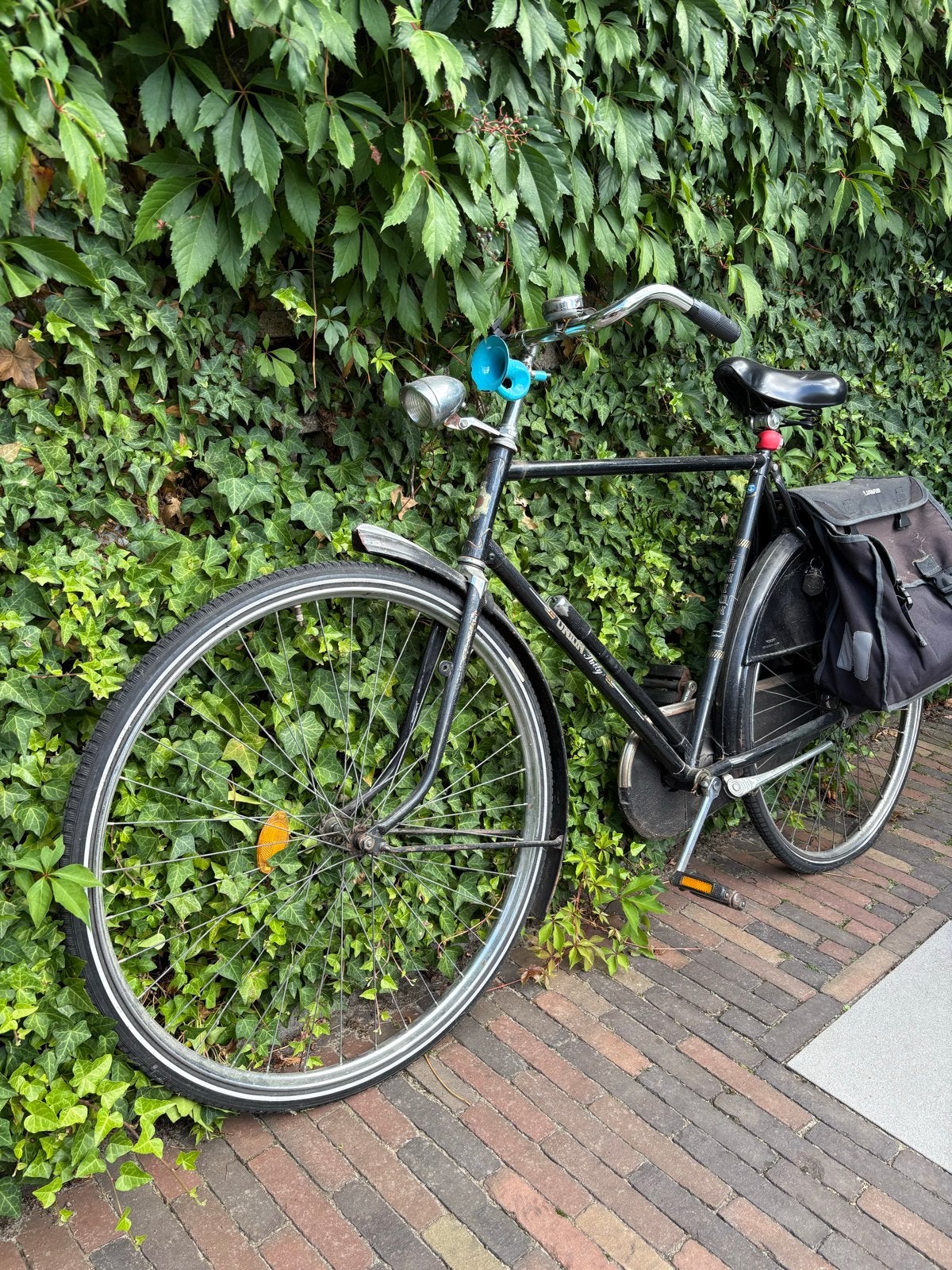 Gratis herenfiets met fietstassen, Terugtraprem, Gebruikt, 57 tot 61 cm, Ophalen