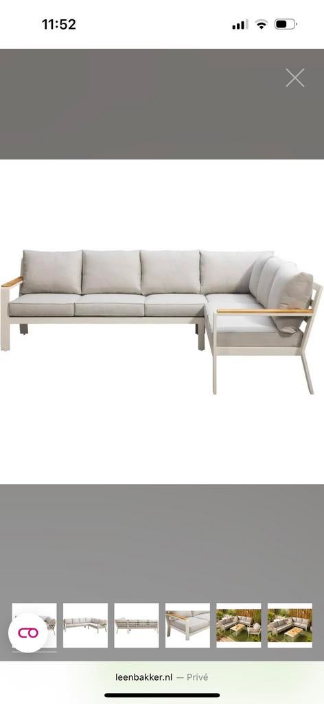 Loungebank voor buiten, Tuin en Terras, Tuinsets en Loungesets, Ophalen, 5 zitplaatsen, Aluminium, Zo goed als nieuw