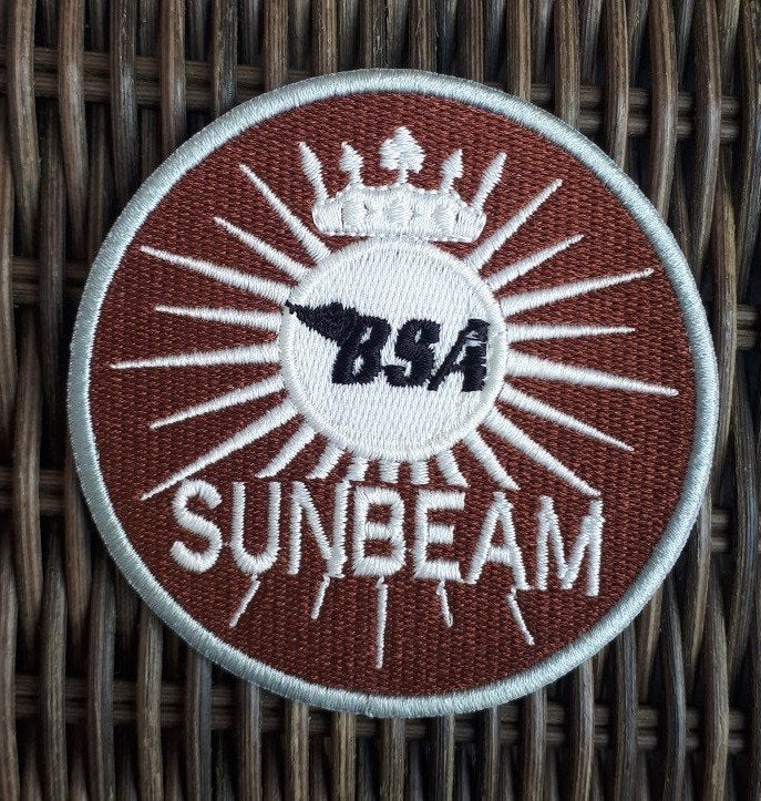 BSA Sunbeam scooter strijk patch embleem logo - 78 x 78 mm, Ophalen of Verzenden, Nieuw