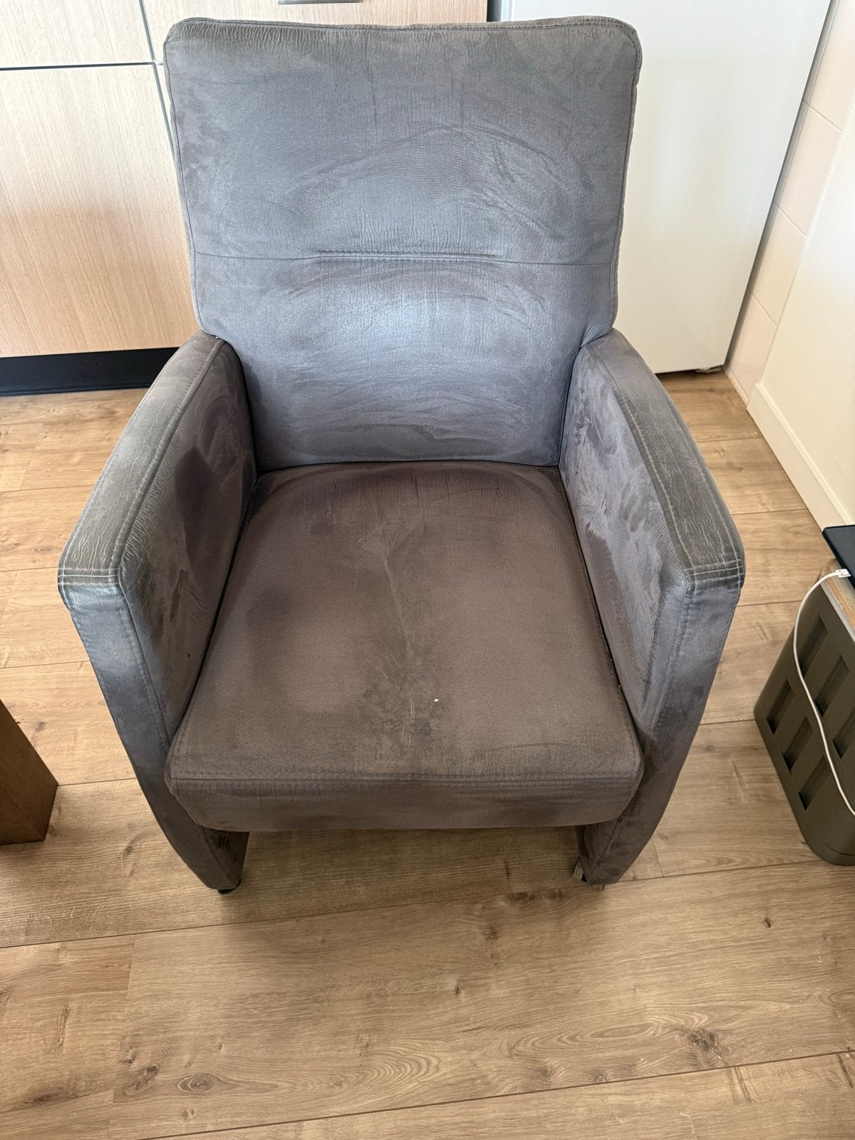 6 Eetkamerstoelen - Grijs Stof, Ophalen, Gebruikt, Vijf, Zes of meer stoelen, Stof