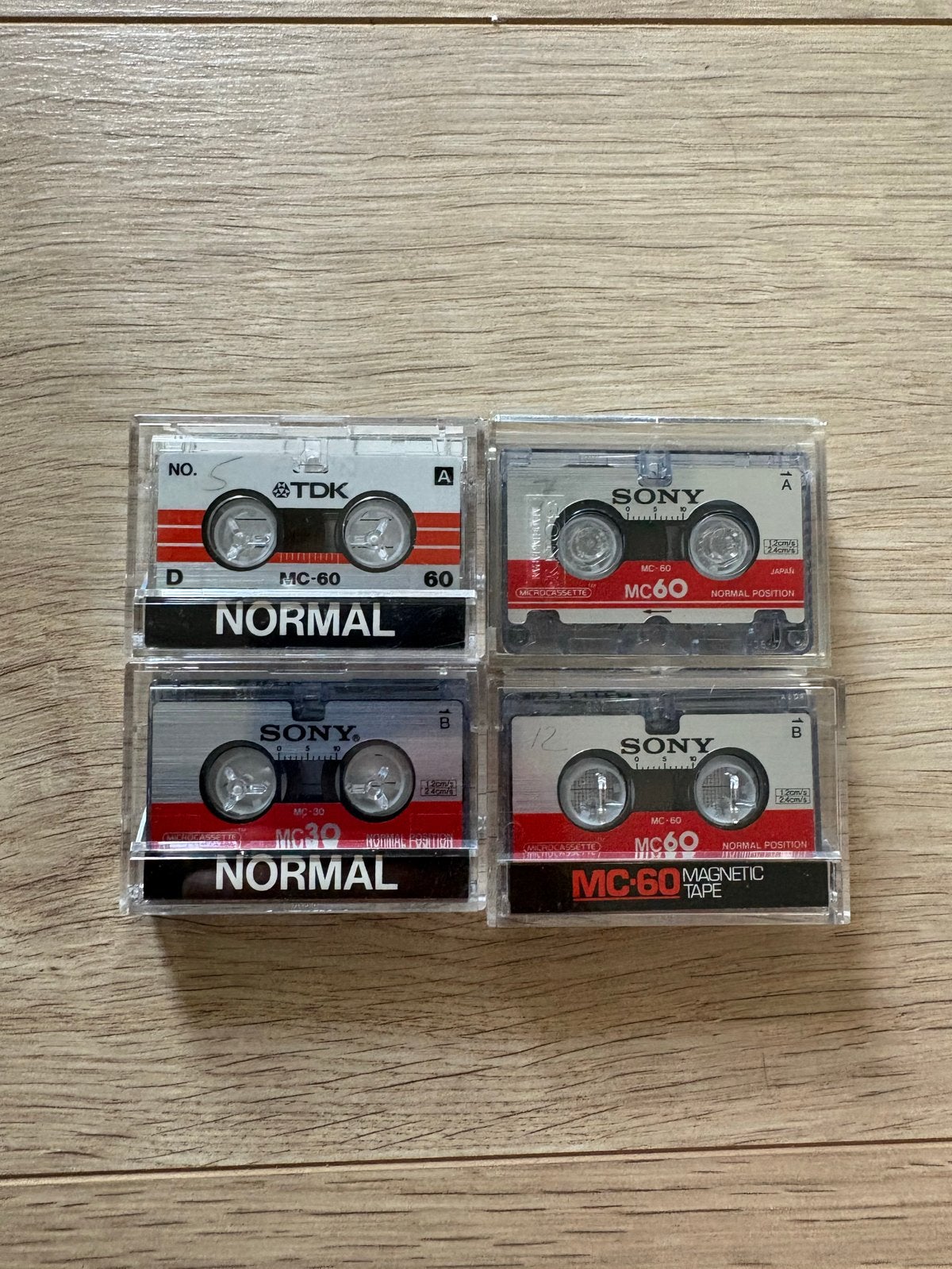4x Sony/TDK MC-60 Microcassettes - Zo goed als nieuw, Cd's en Dvd's, 2 t/m 25 bandjes, Overige genres, Ophalen of Verzenden, Zo goed als nieuw