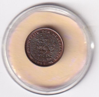 1/2 Cent 1937 ruim Zeer Fraai met diverse muntkleuren, Verzenden, Koningin Wilhelmina, Overige waardes, Losse munt