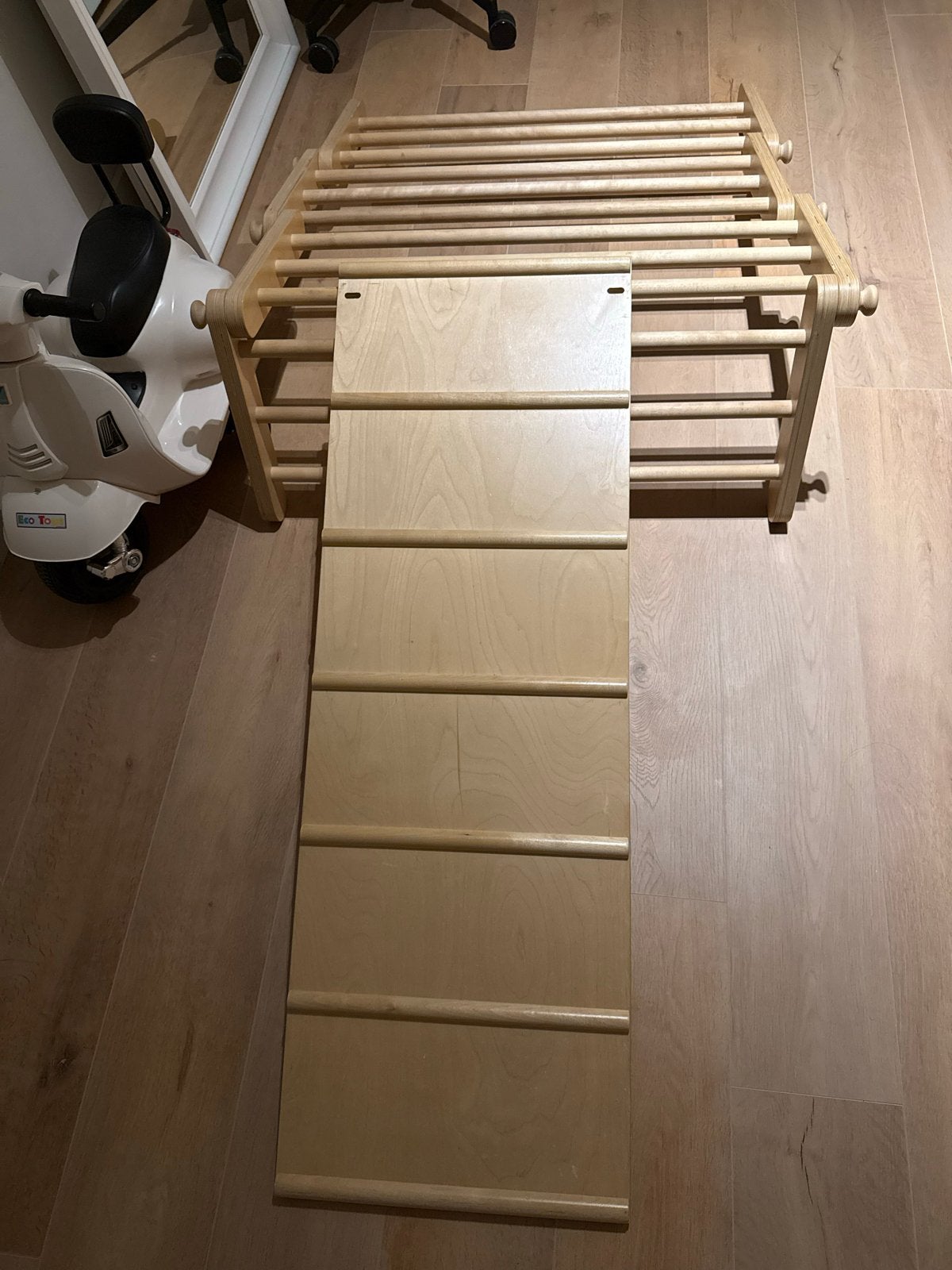 Houten Klimrek met Glijbaan/Klimplank - Ette Tete, Ophalen, Zo goed als nieuw, Glijbaan