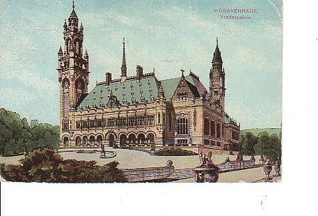 Ansichtkaart 	Den Haag	Vredespaleis, Verzenden, Voor 1920, Gelopen, Zuid-Holland