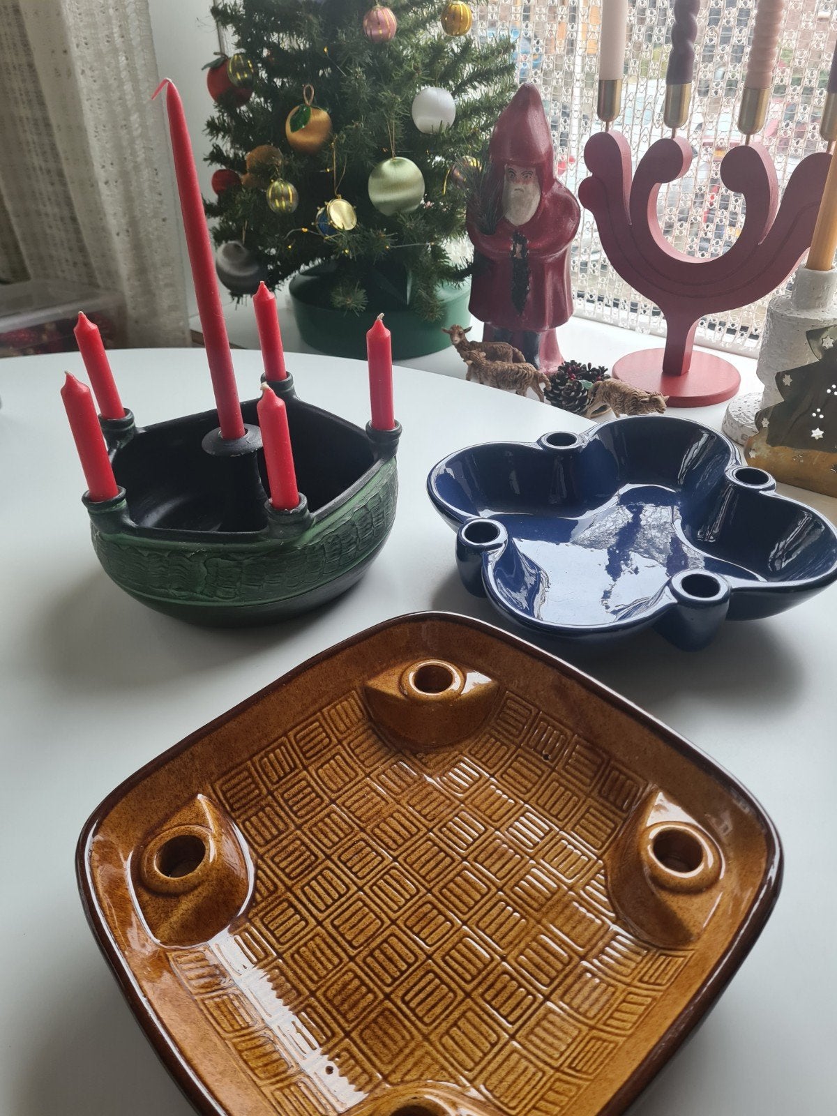 vintage zweedse kandelaars,.om op te maken met kerst, Ophalen of Verzenden