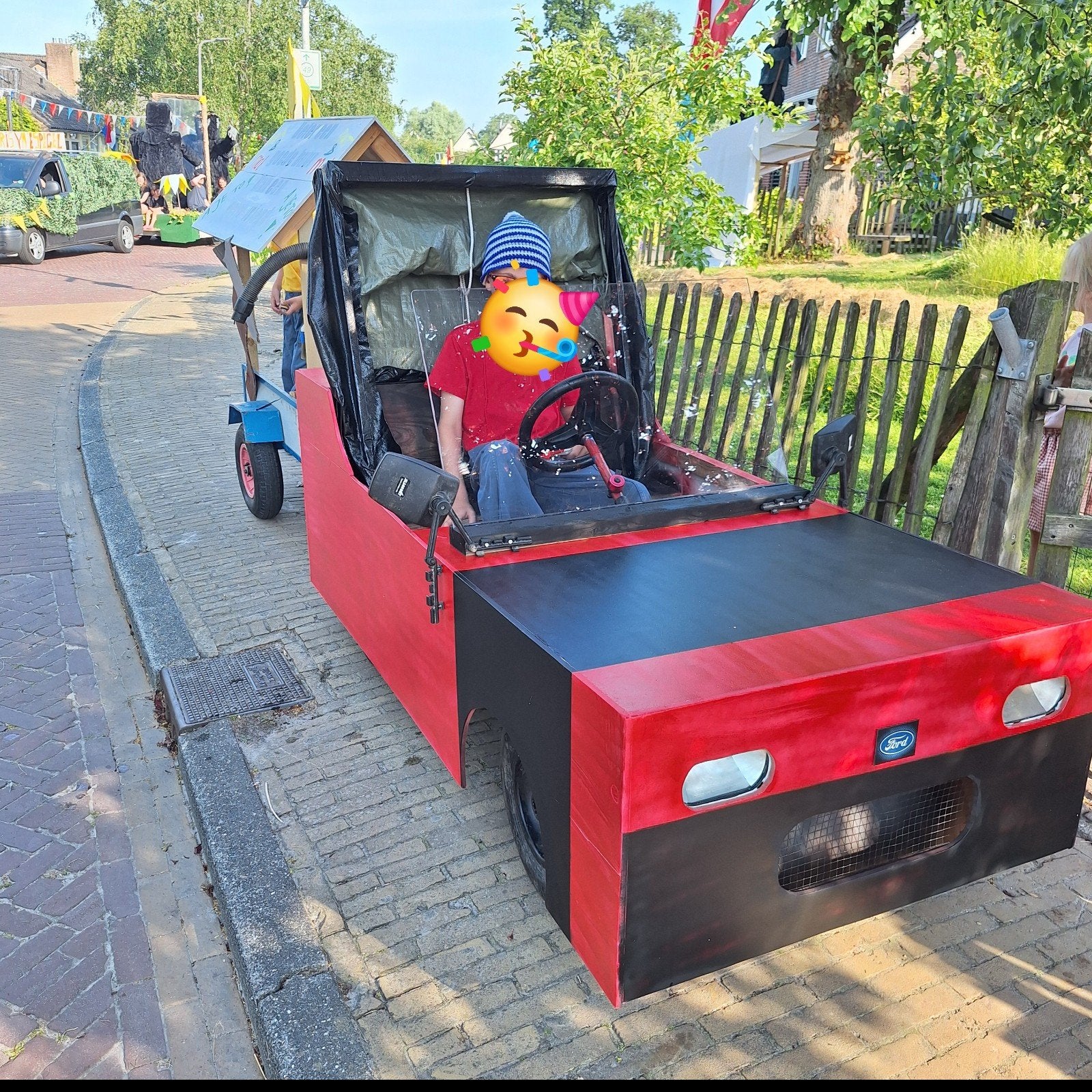 Dorpsfeest, optocht, buurman en buurman, Ophalen, Gebruikt, Feestartikel, Carnaval