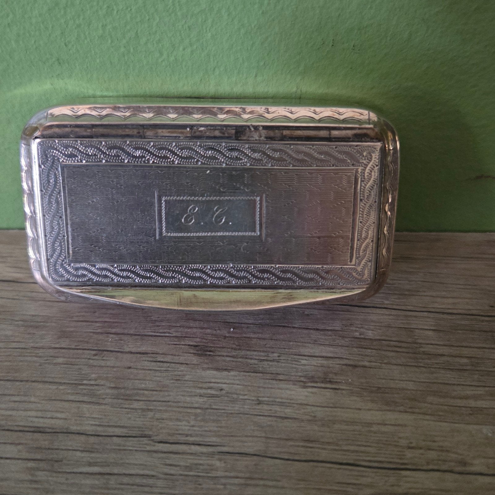Zilveren snuifdoosje met initialen, Antiek en Kunst, Ophalen of Verzenden, Zilver
