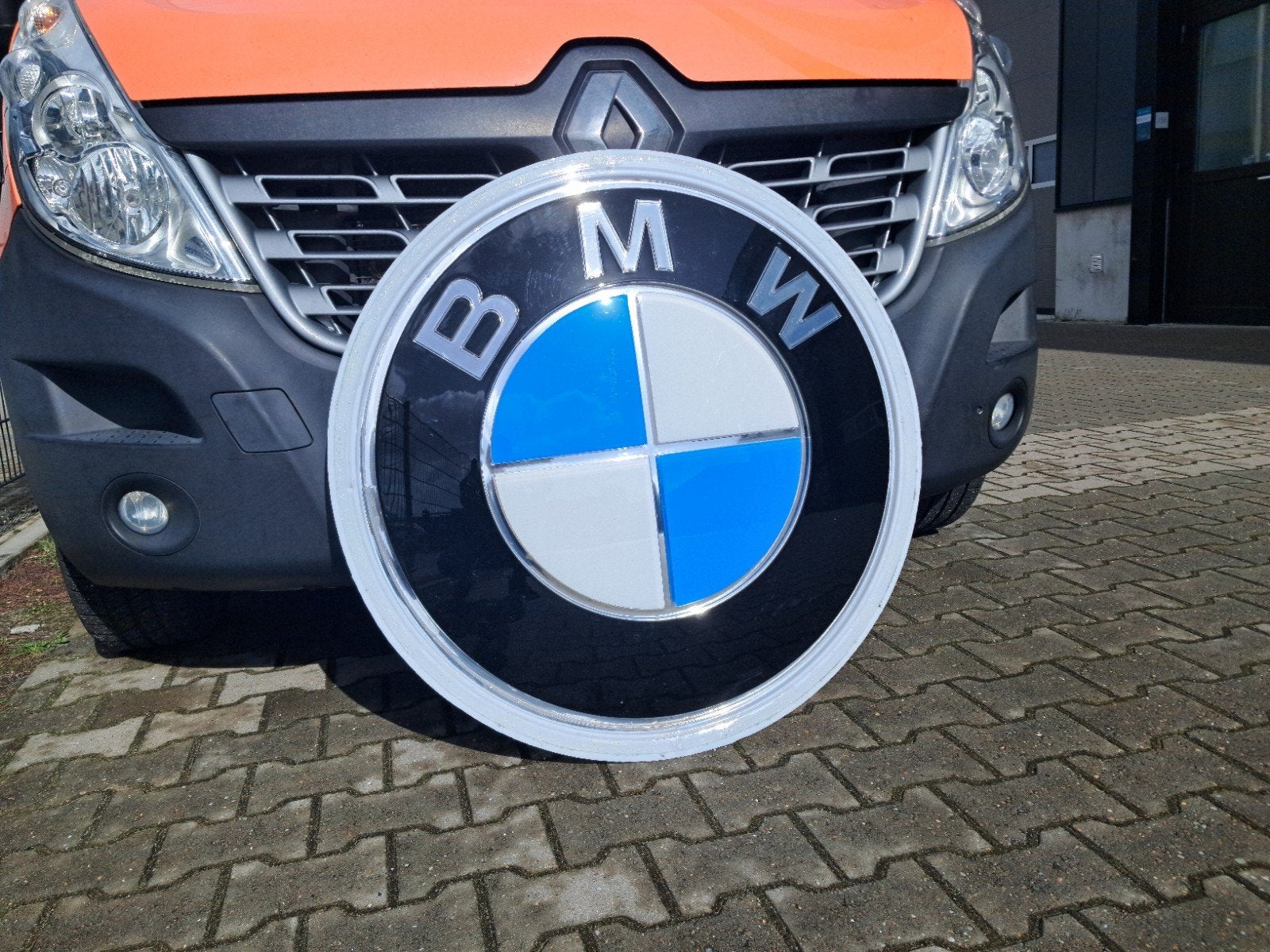 Originele BMW dealer Logo lichtbakplaat 95cm, in mooie staat, Verzamelen, Ophalen, Reclamebord, Eu, Gebruikt