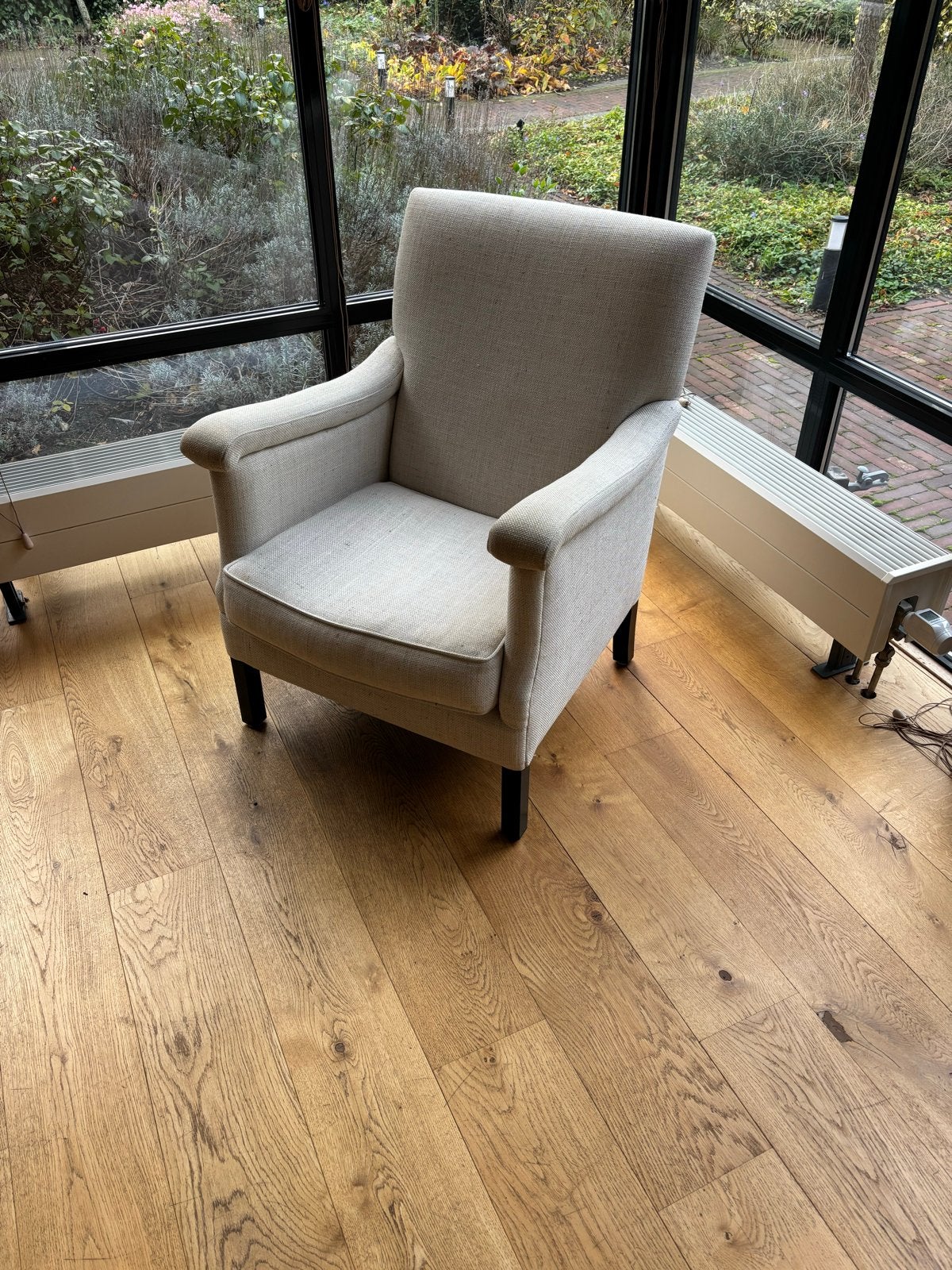 Comfortabele fauteuil - Beige stof - Zo goed als nieuw, Ophalen, Gebruikt, Overige kleuren, Eén