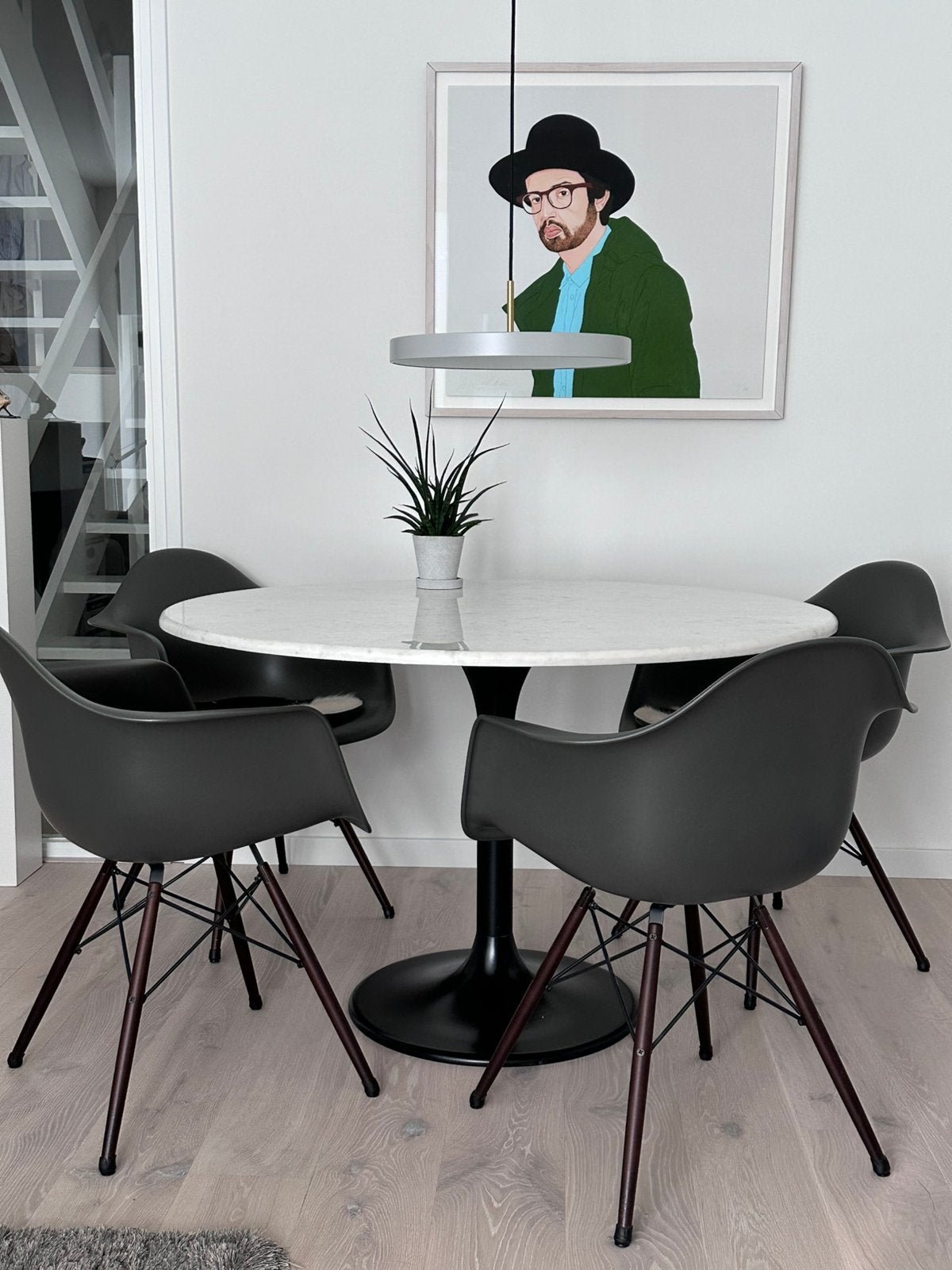 Ronde marmeren eettafel, Huis en Inrichting, Verzenden, Zo goed als nieuw, Rond, 100 tot 150 cm