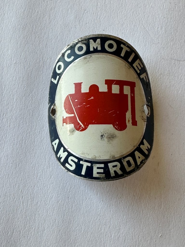 Oud Locomotief Amsterdam balhoofd plaatje. Balhoofdplaatje., Gebruikt, Overige typen, Ophalen of Verzenden, Locomotief