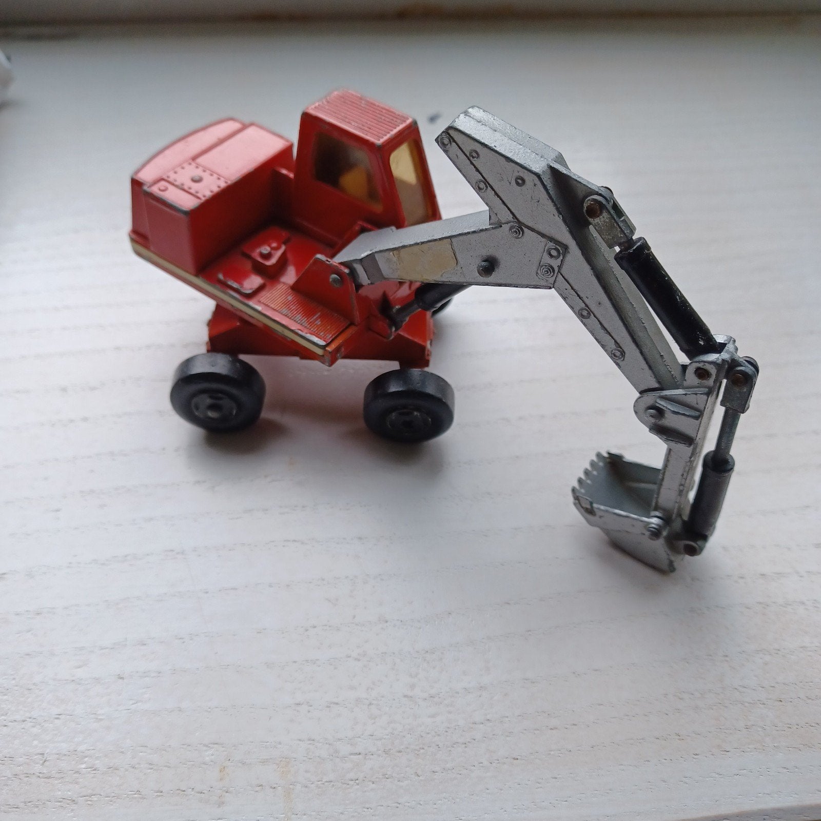 Vintage Matchbox Graafmachine Speelgoedauto Rood, Ophalen of Verzenden, Gebruikt