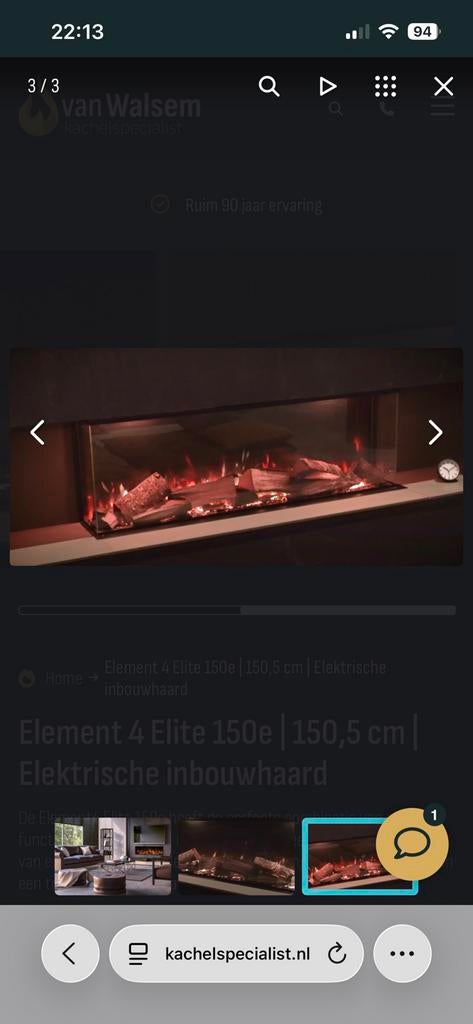 Nieuwe Element4 Elektrische haard Club 100 E, Ophalen, Nieuw, Vrijstaande haard, Elektrische haard