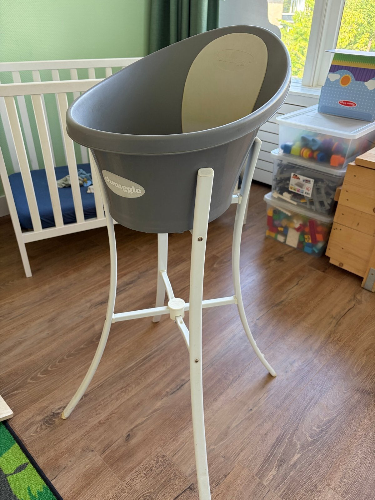 Shnuggle babybadje met standaard, Gebruikt, Badje, Standaard, Ophalen