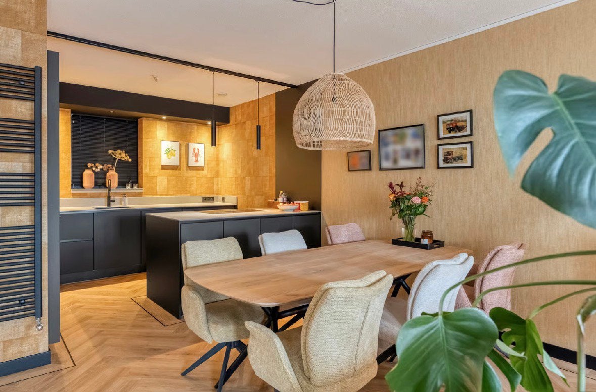 HKliving Wicker Rieten Hanglamp M, Huis en Inrichting, Lampen | Hanglampen, Ophalen, Zo goed als nieuw, Natuurlijk materiaal