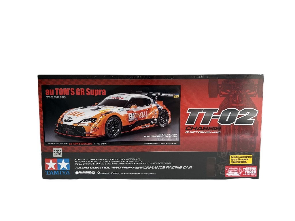 Tamiya 58703 1:10 RC au TOM'S GR Supra (TT-02), Elektro, Nieuw, Ophalen of Verzenden, Schaal 1:10