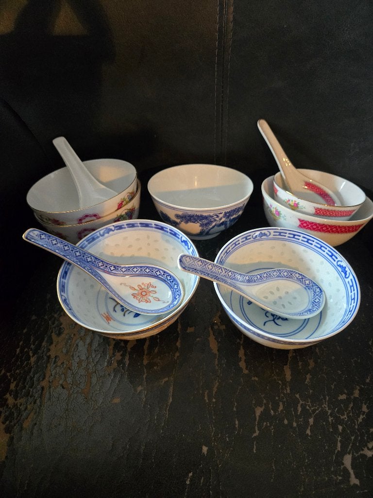 Set van 7 rijstkommen. Allemaal helemaal gaaf., Ophalen, Gebruikt, Overige stijlen, Kop(pen) en/of Schotel(s)