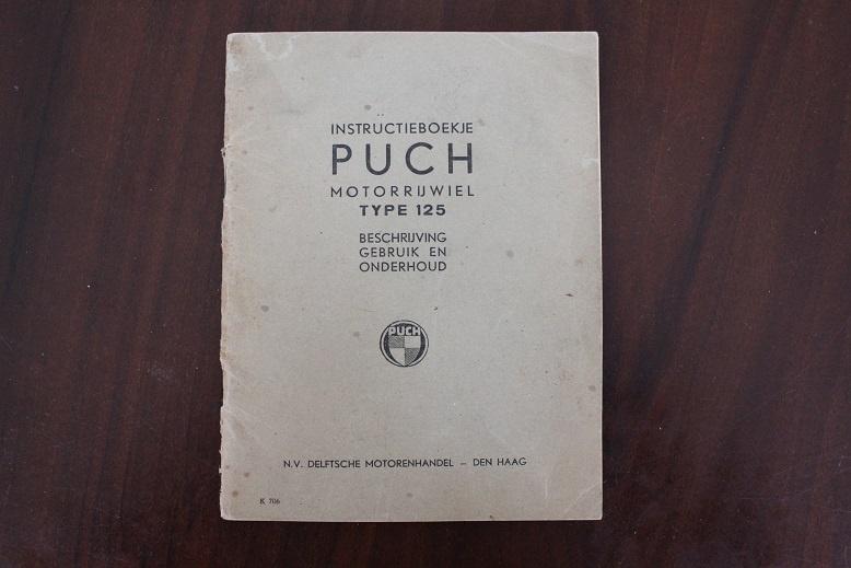 Puch type 125 1940 ?? motorfiets handleiding dubbelzuiger, Motoren, Ophalen of Verzenden, Overige merken