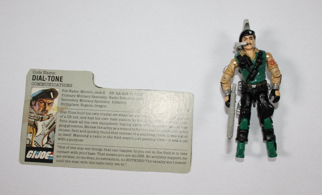 Vintage 1986 gi joe complete Dial-tone + filecard Dial Tone, Ophalen of Verzenden